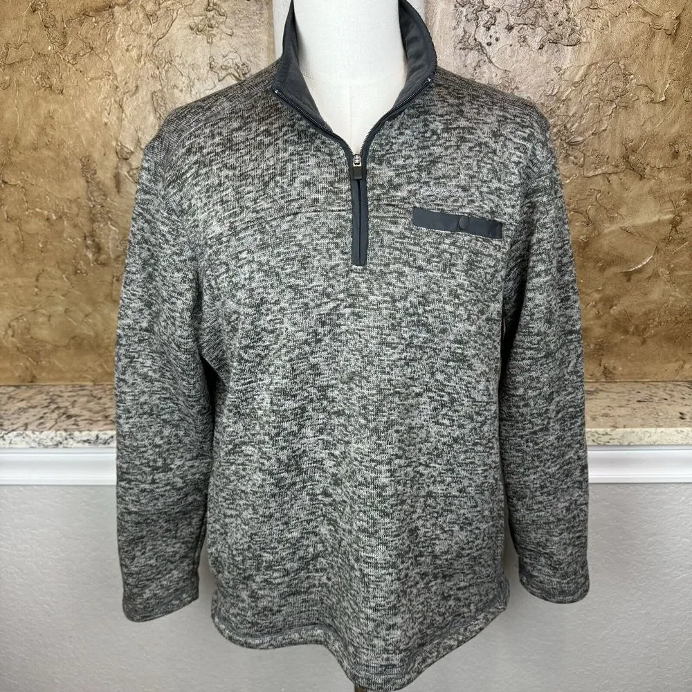 Eddie Bauer Sweater Fleece Mens Large Heavy Sherpa Lined Long Sleeve 1/4 Zip EUC
